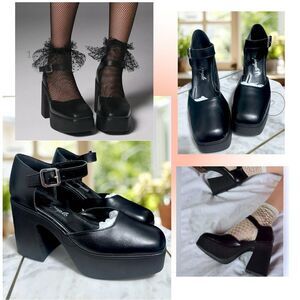 🔥 FREE PEOPLE Gwen Mary Jane Platforms Heels Size 39 US 8.5